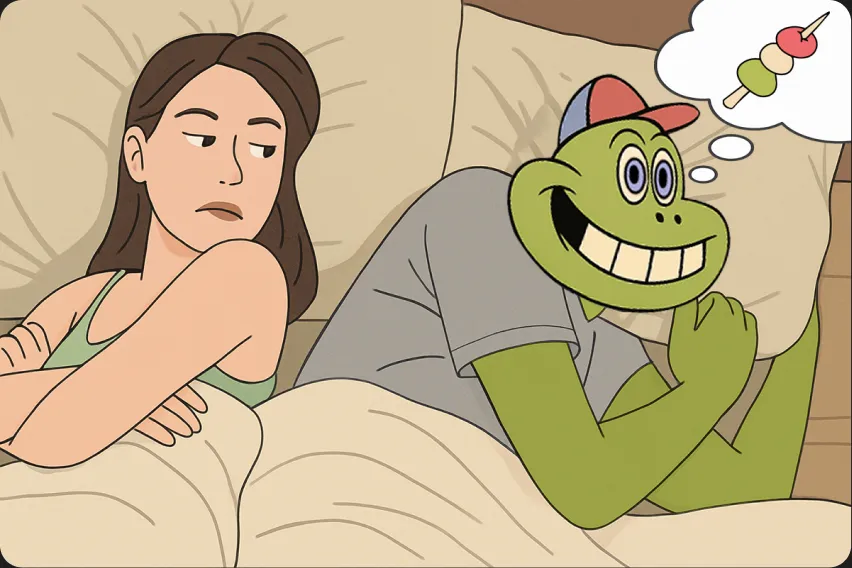 Meme: thinking about dango in bed