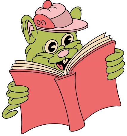 Frog reading sticker